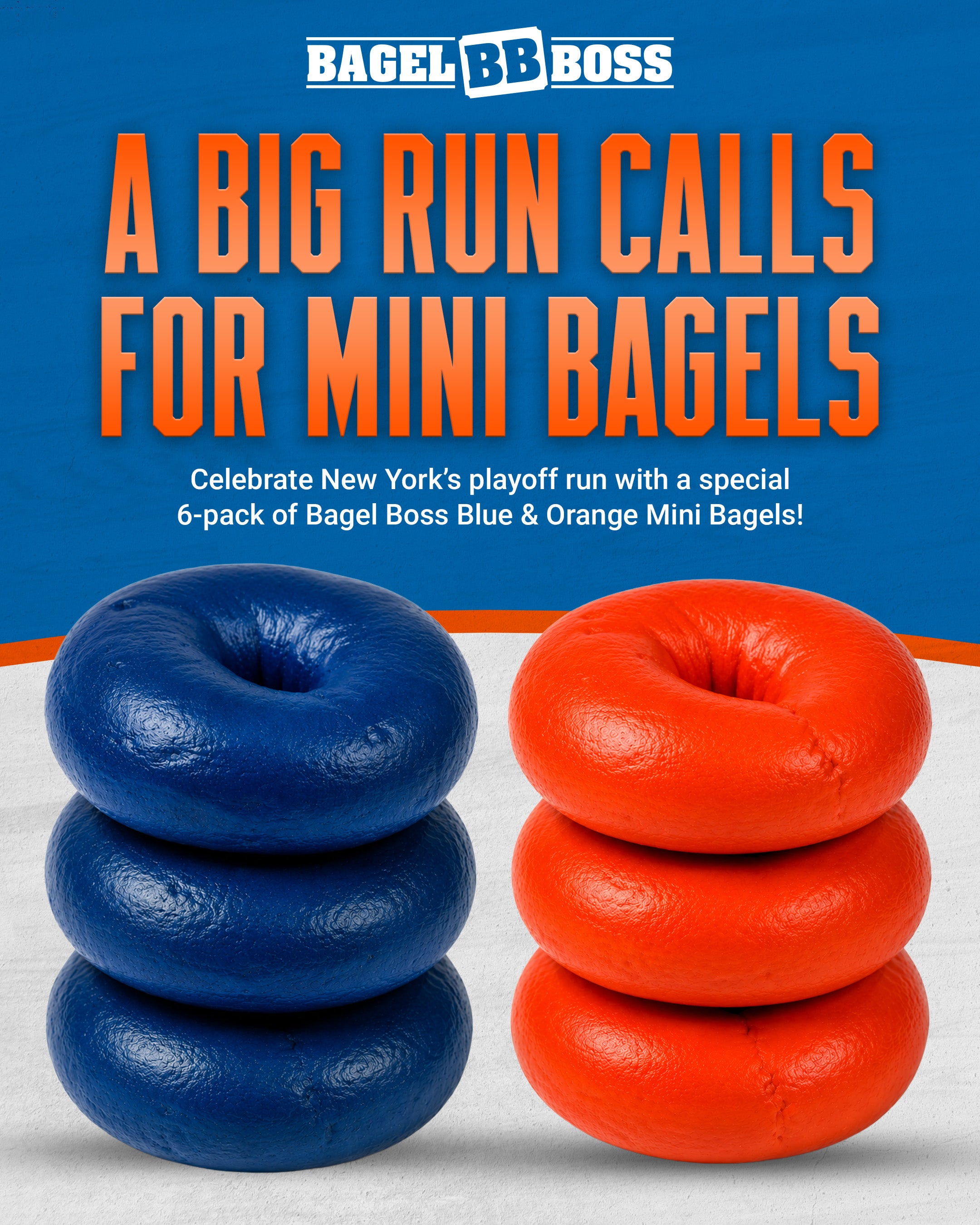 Blue & Orange Mini Bagels