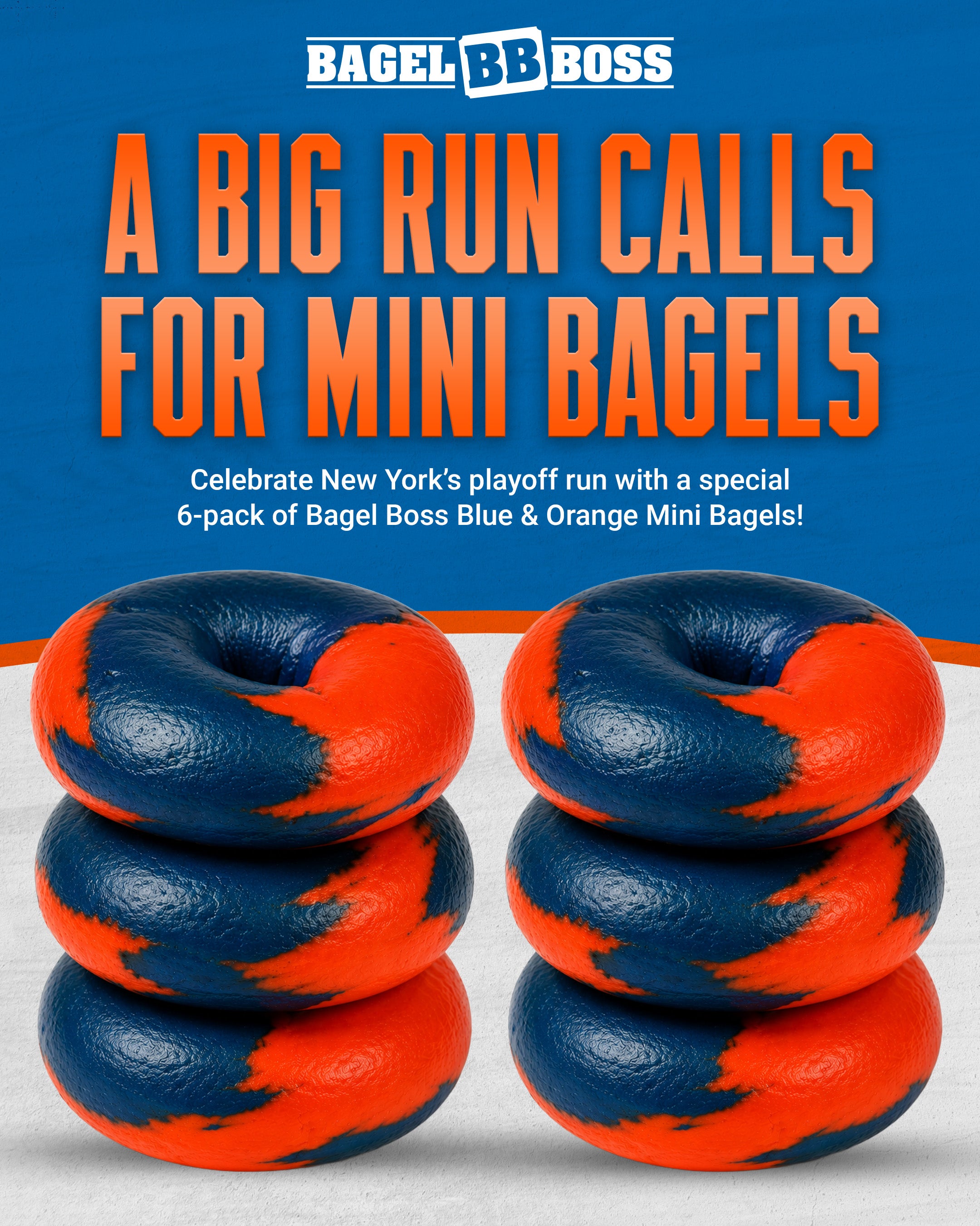 Blue & Orange Swirl Mini Bagels